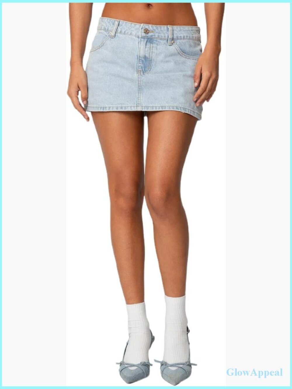 Low Rise Jean Mini Skirt with Pockets Y2K A-Line Denim Skirt